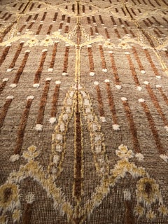 Dupre Chestnut and Cream Hand-Knotted Tufted Wool Rug