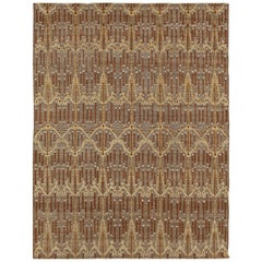 Dupre Chestnut and Cream Hand-Knotted Tufted Wool Rug