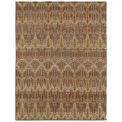Tapis Dupre en châtaignier et laine touffetée nouée à la main couleur crème