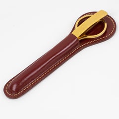 Dupré-Lafon French Art Deco Desk Set Hand-Stitched Burgundy Red Leather