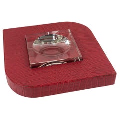 Portachiavi Vide Poche in pelle e cristallo Dupre Lafon, Francia, circa 1950