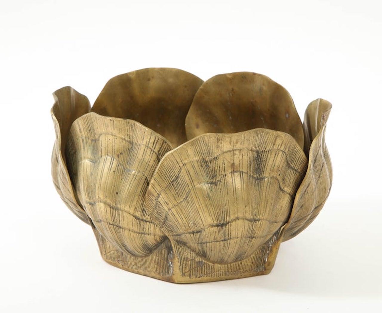American Duquette Style Oval  Bronze Shell Planter