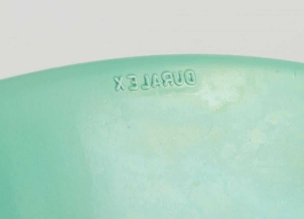 Duralex, Francia. Juego de seis platos de vidrio artístico en vidrio amarillo, verde y blanco. Vidrio artístico en venta