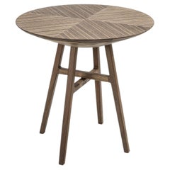 Durame Joker Round Removable Tray Wood Side Table