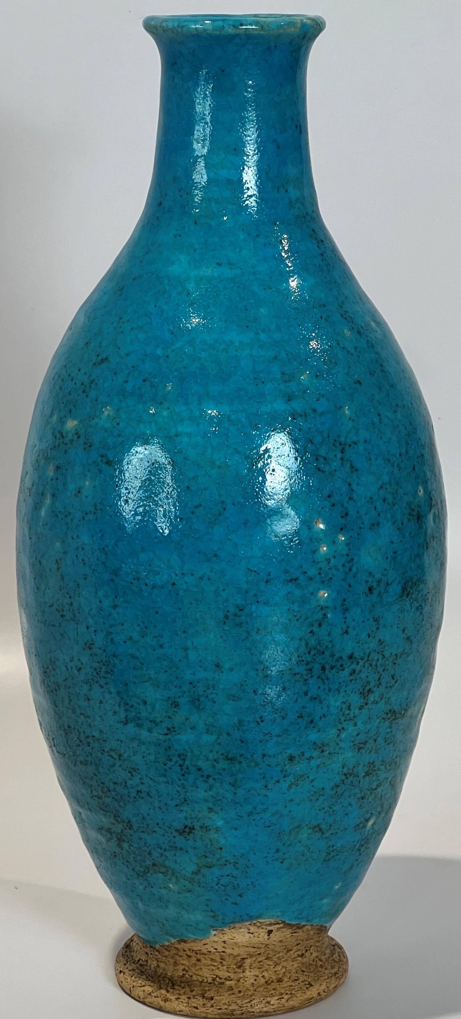 Leon Volkmar established Durant Kilns in Bedford Village Westchester County New York in 1910. His experiments led to his version of an Egyptian Faience glaze and was celebrated nationally. Dated 1916, this is a relatively early and large successful