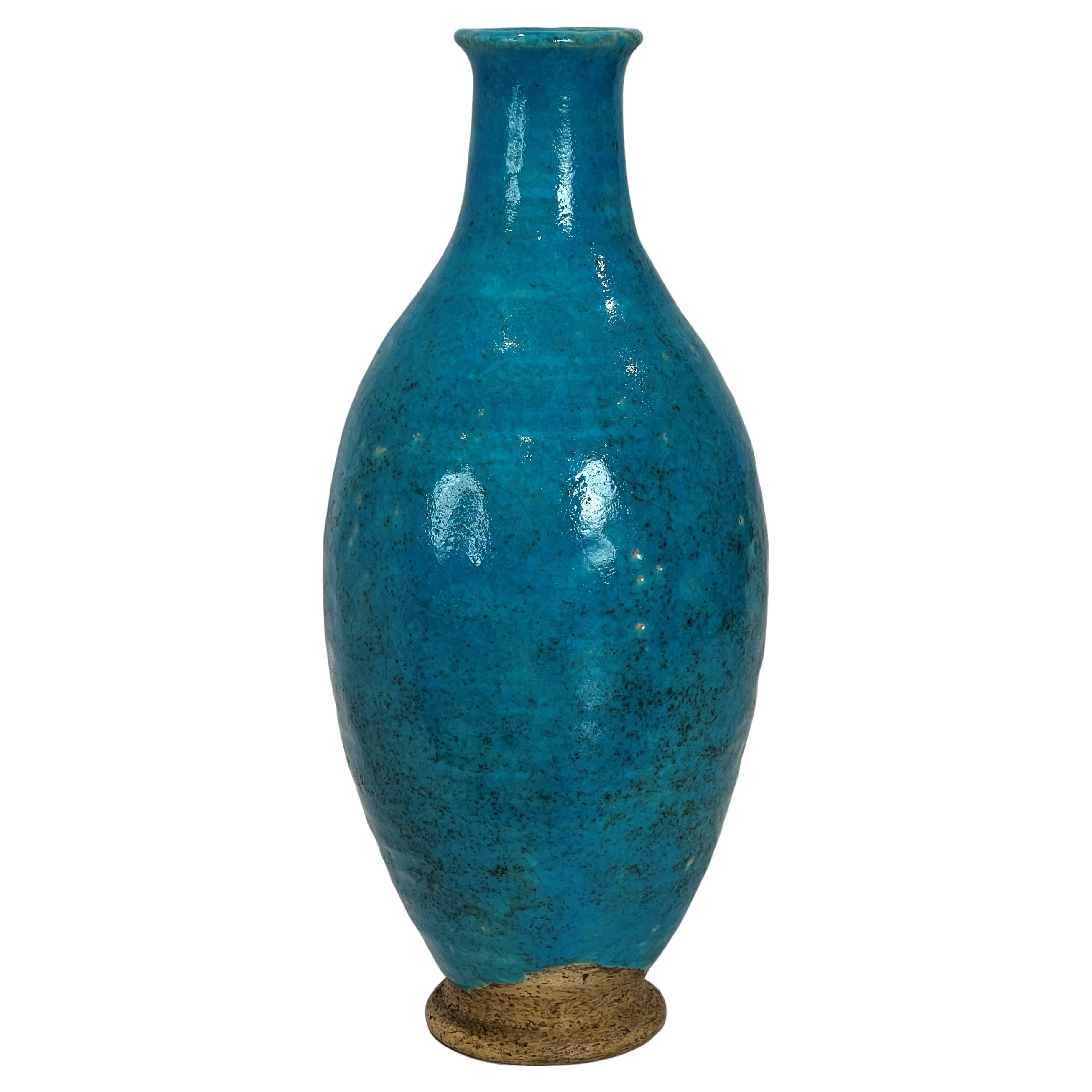 Durant Kilns Leon Volkmar Tall Vase Egyptian Faience Glaze, Arts and Crafts