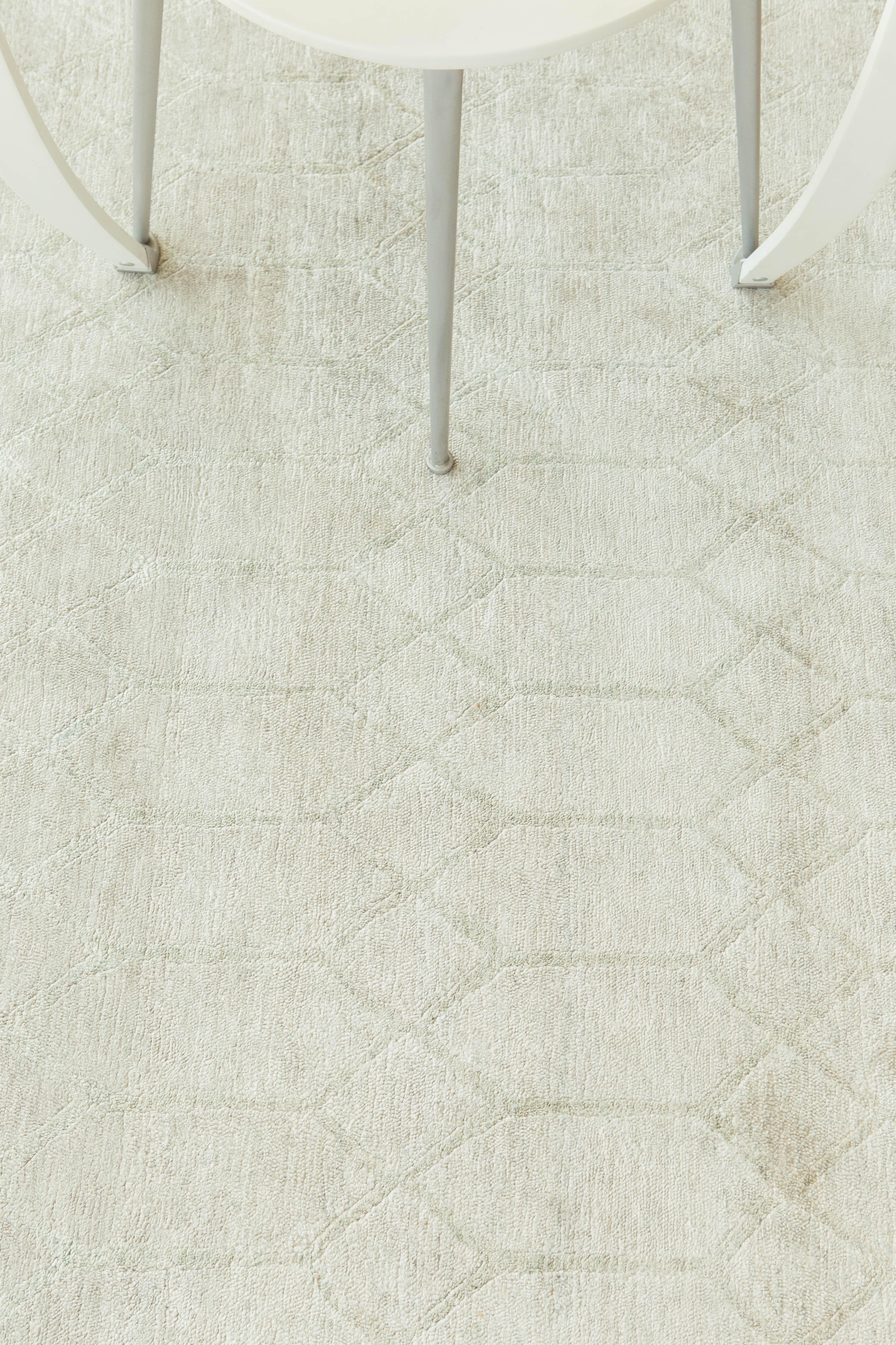 Teppich in modernem Design aus Bambus und Seide (Moderne) im Angebot