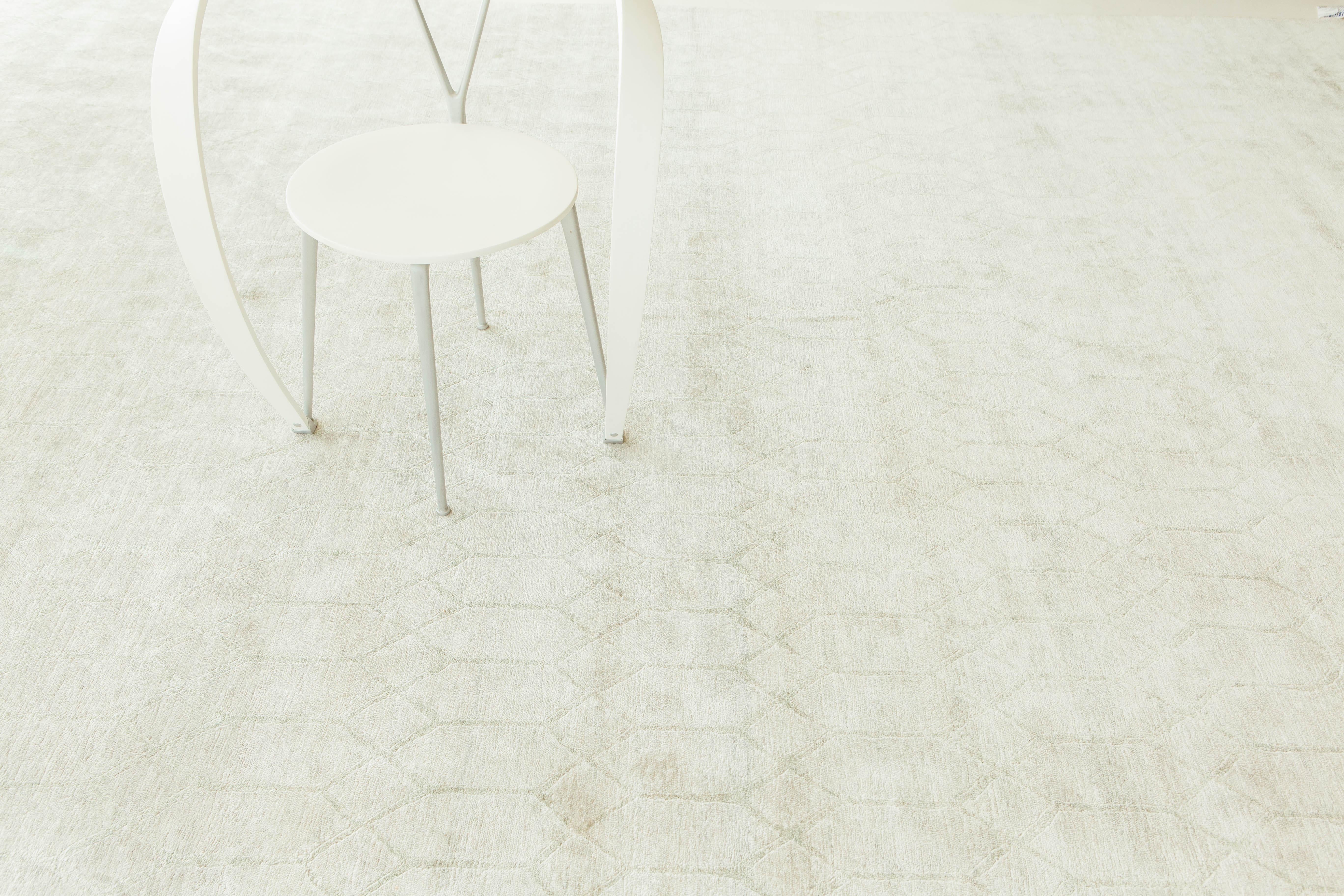 Teppich in modernem Design aus Bambus und Seide im Zustand „Neu“ im Angebot in WEST HOLLYWOOD, CA