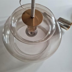 Durchsichtige Glas-Hängelampe von Peill & Putzler Germany 70ies