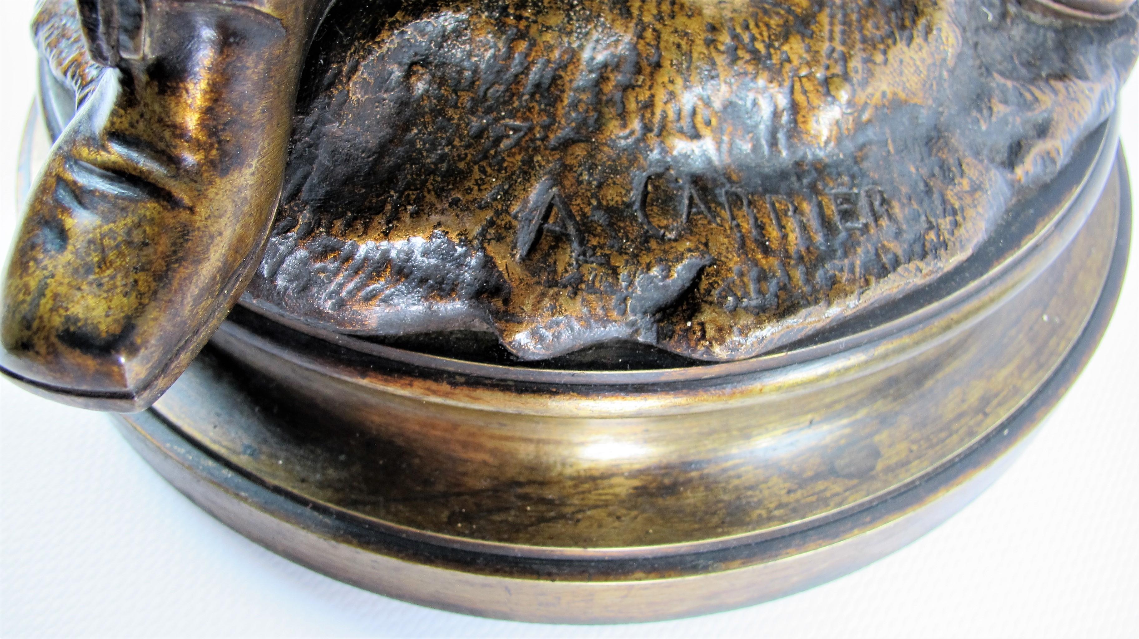 Dürer and Rembrandt, Pair of Bronze Sculptures by Albert-Ernest Carrier-Belleuse For Sale 7