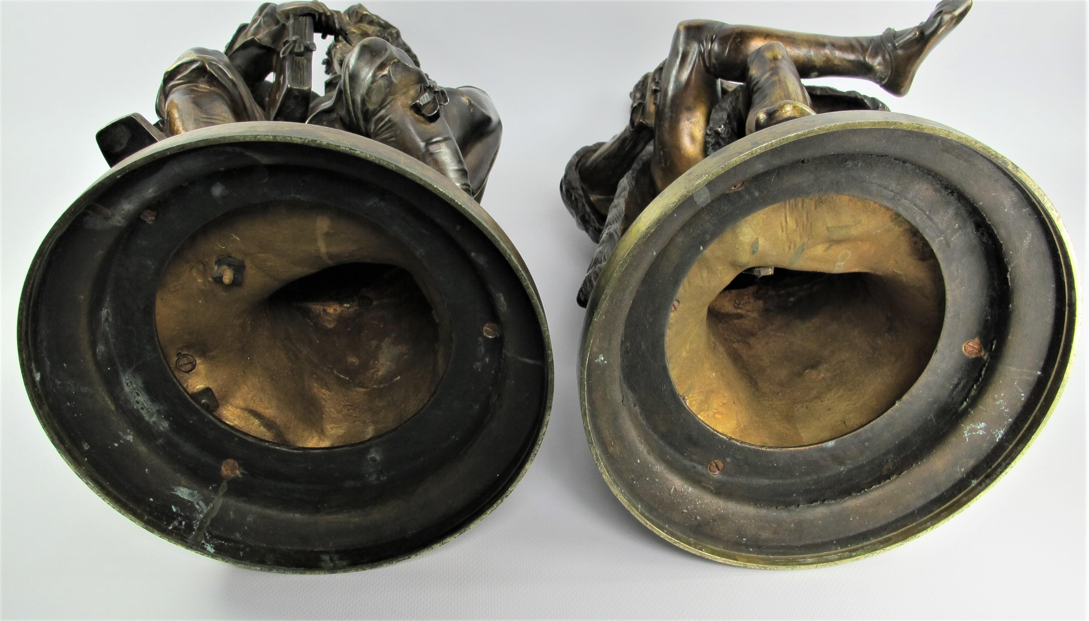 Dürer and Rembrandt, Pair of Bronze Sculptures by Albert-Ernest Carrier-Belleuse For Sale 8