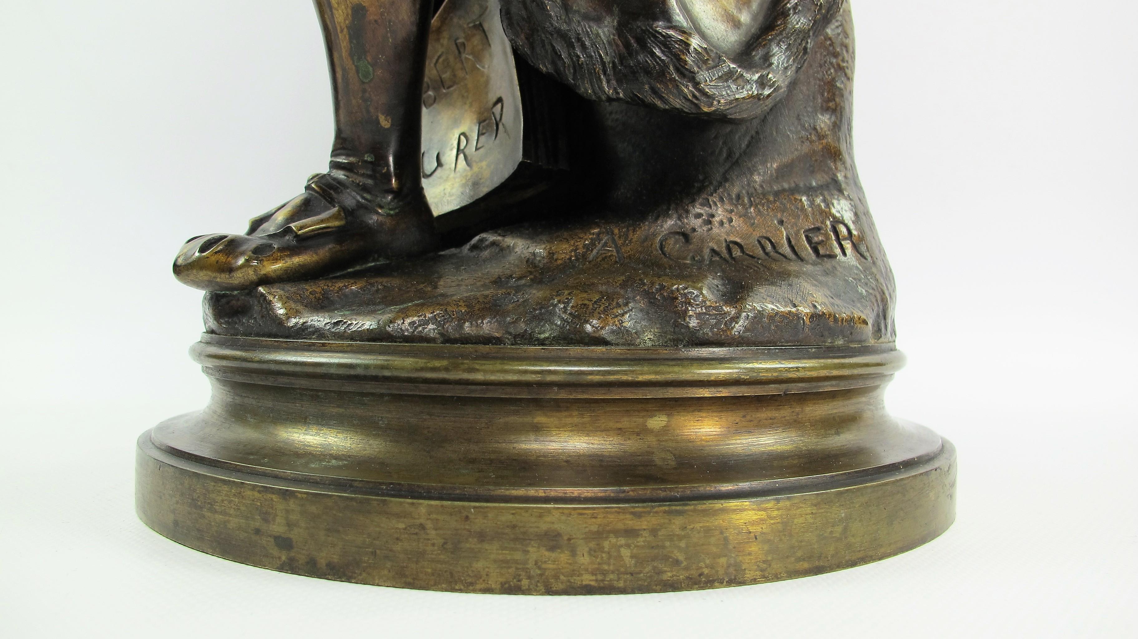 19th Century Dürer and Rembrandt, Pair of Bronze Sculptures by Albert-Ernest Carrier-Belleuse For Sale