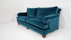 Duresta Blanchard Two-Seat Sofa in Luxurious Teal Velvet
