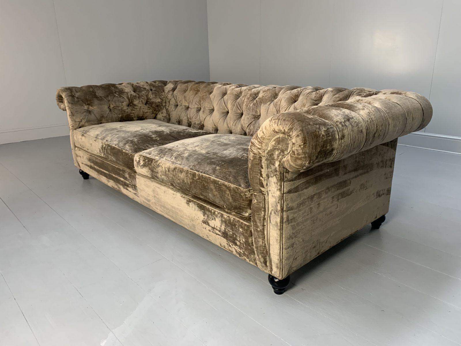 Duresta “Connaught” Grand Chesterfield Sofa – In Pale Gold Mink Brown “Rembrandt In Good Condition In Barrowford, GB