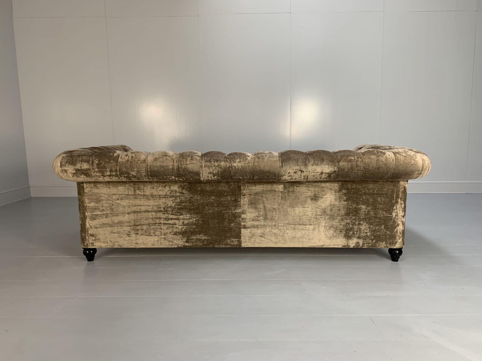 Duresta “Connaught” Grand Chesterfield Sofa – In Pale Gold Mink Brown “Rembrandt 3