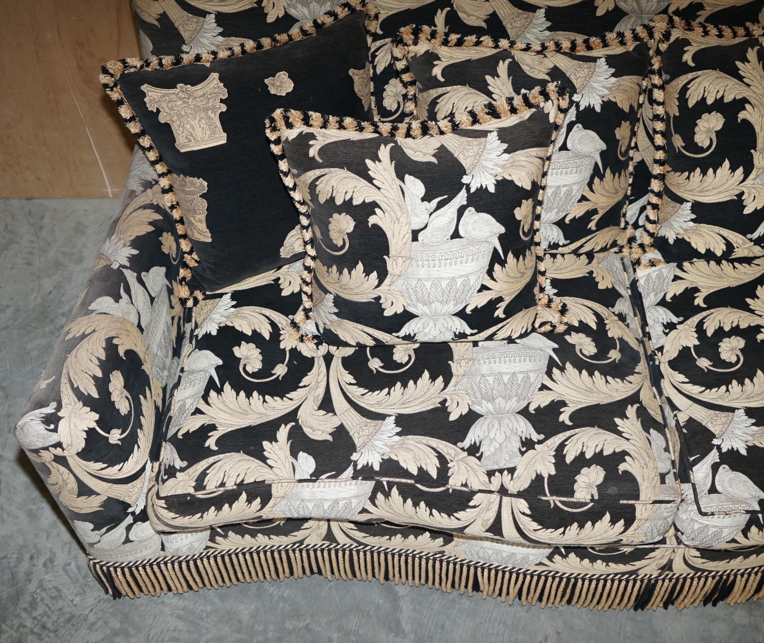 Hand-Crafted Duresta Diplomat Three Piece Sofa & Armchair Suite Versace Italian Upholstery