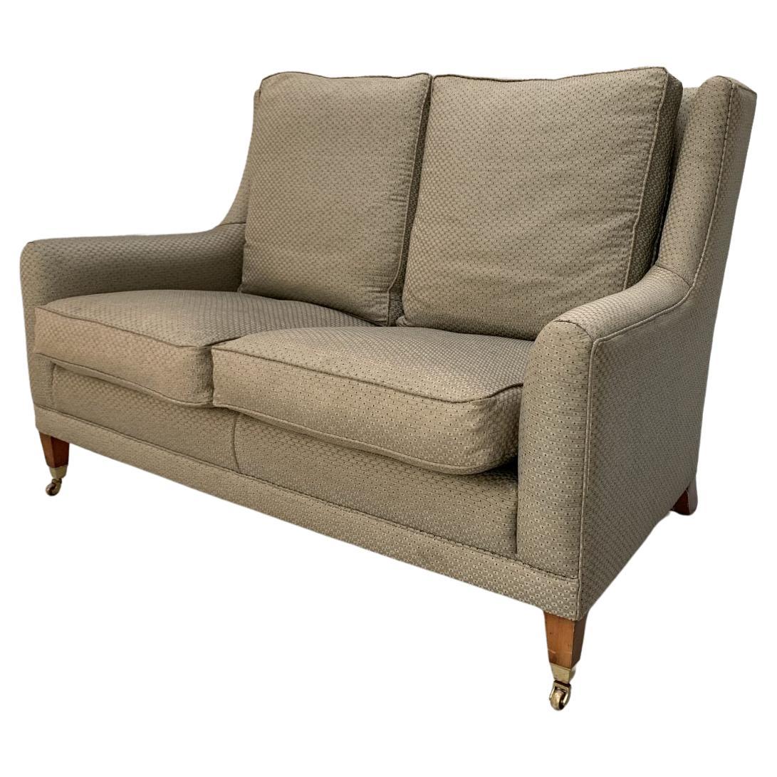 DURESTA Emma 2-Sitz Sofa - In Pale-Gold & Duck-Egg Blue Fabric