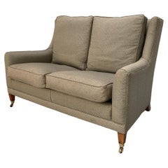 Duresta “Emma” 2-Seat Sofa – In Pale-Gold & Duck-Egg Blue Fabric