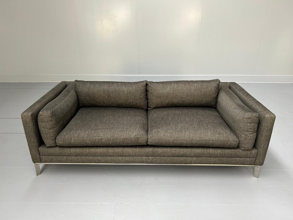 Contemporary Duresta For Matthew Williamson “Minnelli” 2.5-Seat Sofa – In Brown Woven Linen For Sale