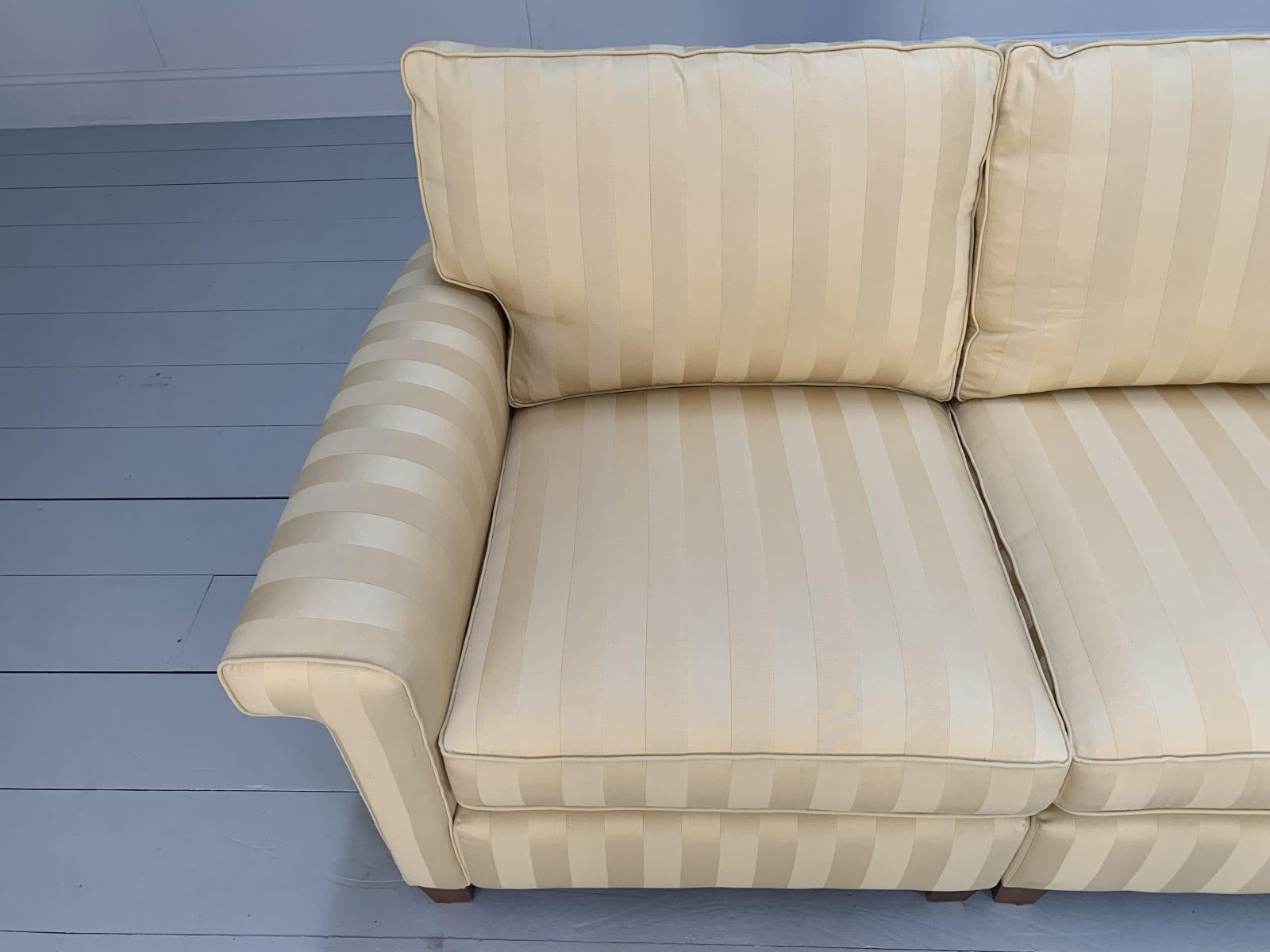 Duresta “Gabrielle” 2.5-Seat Sofa – In Gold Stripe Fabric For Sale 5