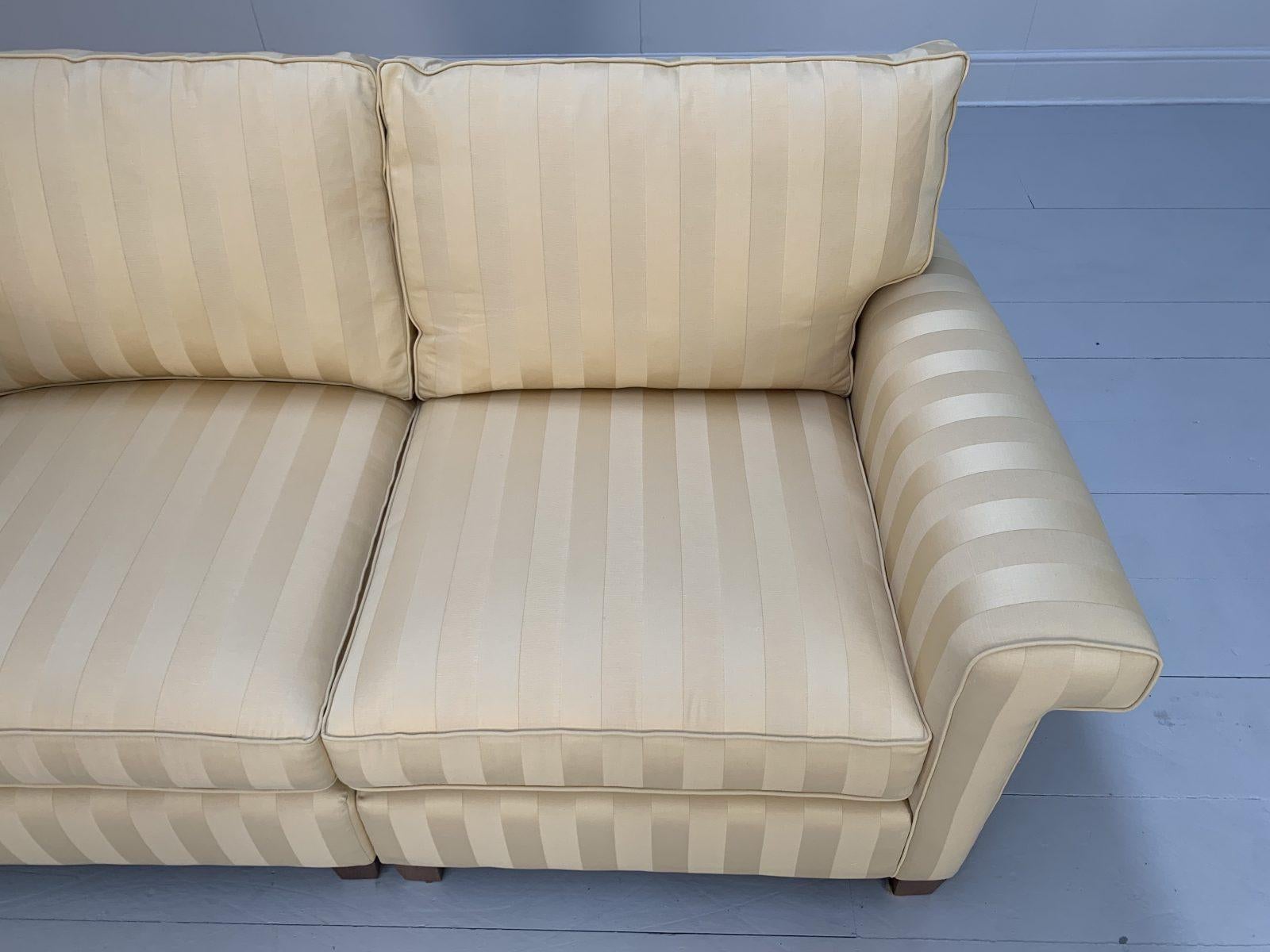 Duresta “Gabrielle” 2.5-Seat Sofa – In Gold Stripe Fabric For Sale 6