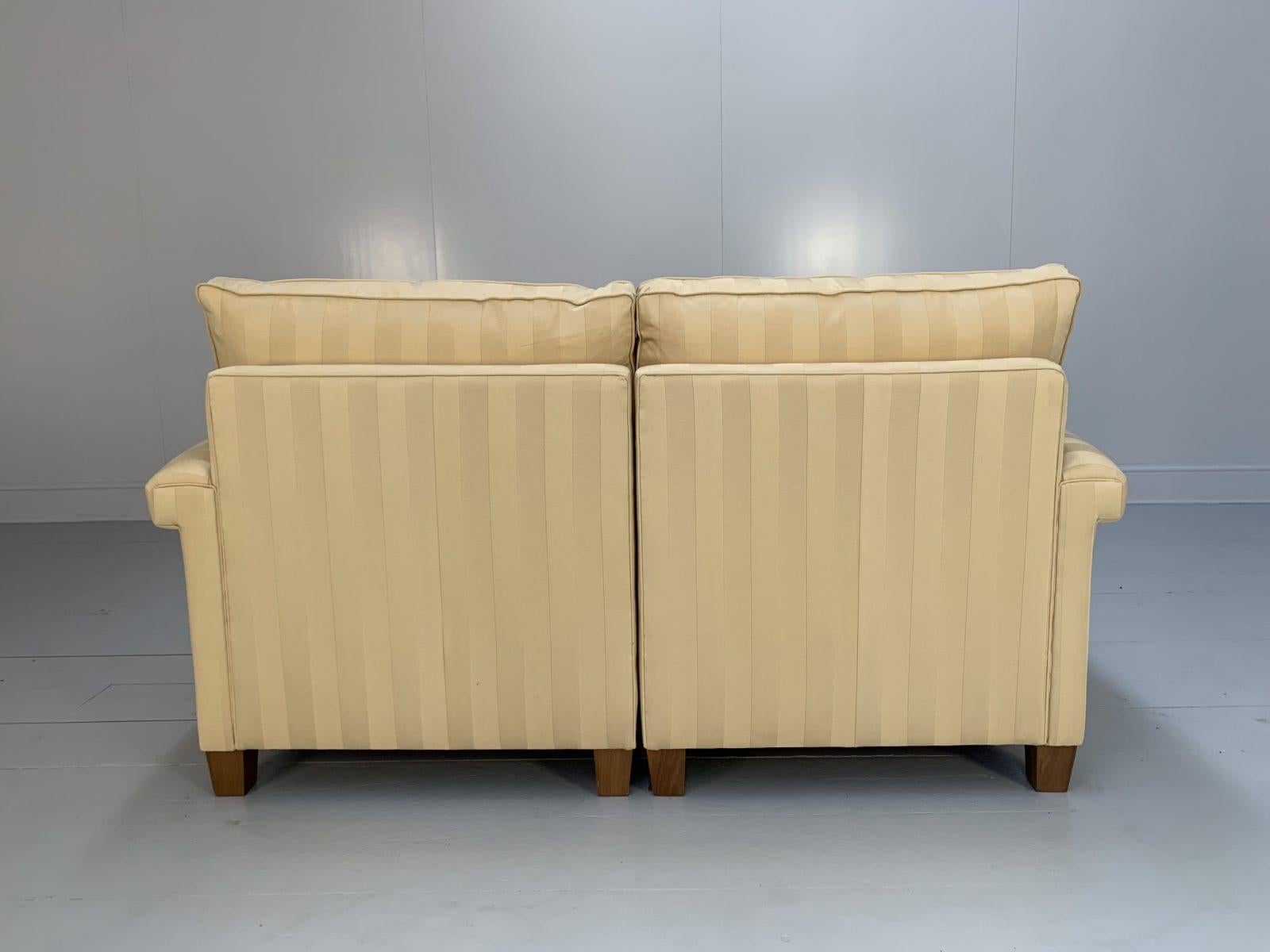 Contemporary Duresta “Gabrielle” 2.5-Seat Sofa – In Gold Stripe Fabric For Sale