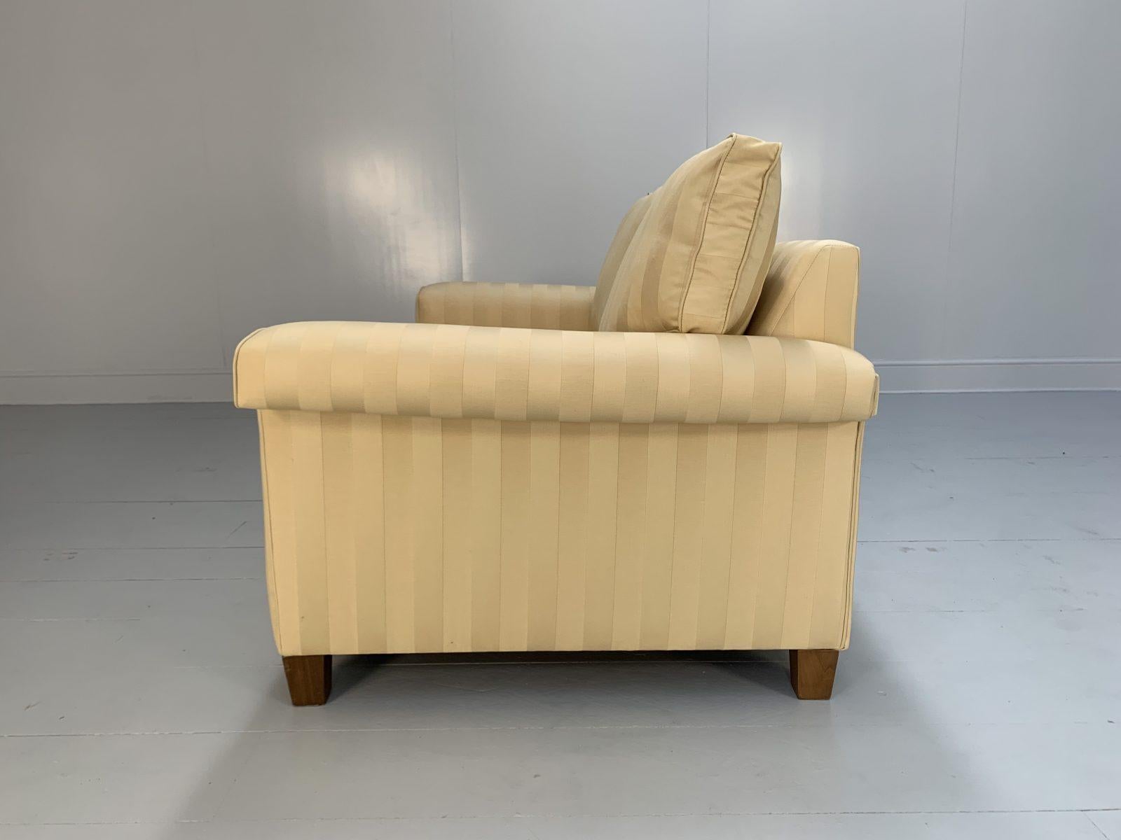 Duresta “Gabrielle” 2.5-Seat Sofa – In Gold Stripe Fabric For Sale 1