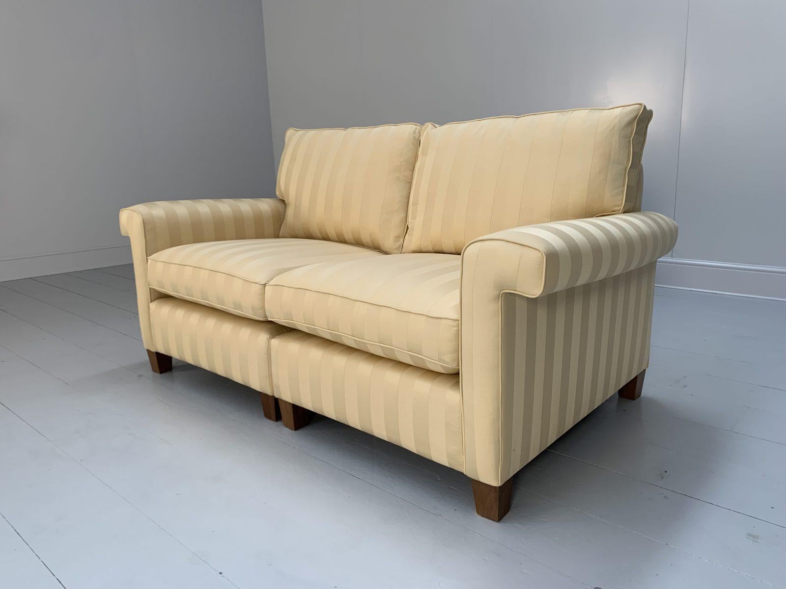 Duresta “Gabrielle” 2.5-Seat Sofa – In Gold Stripe Fabric For Sale 2