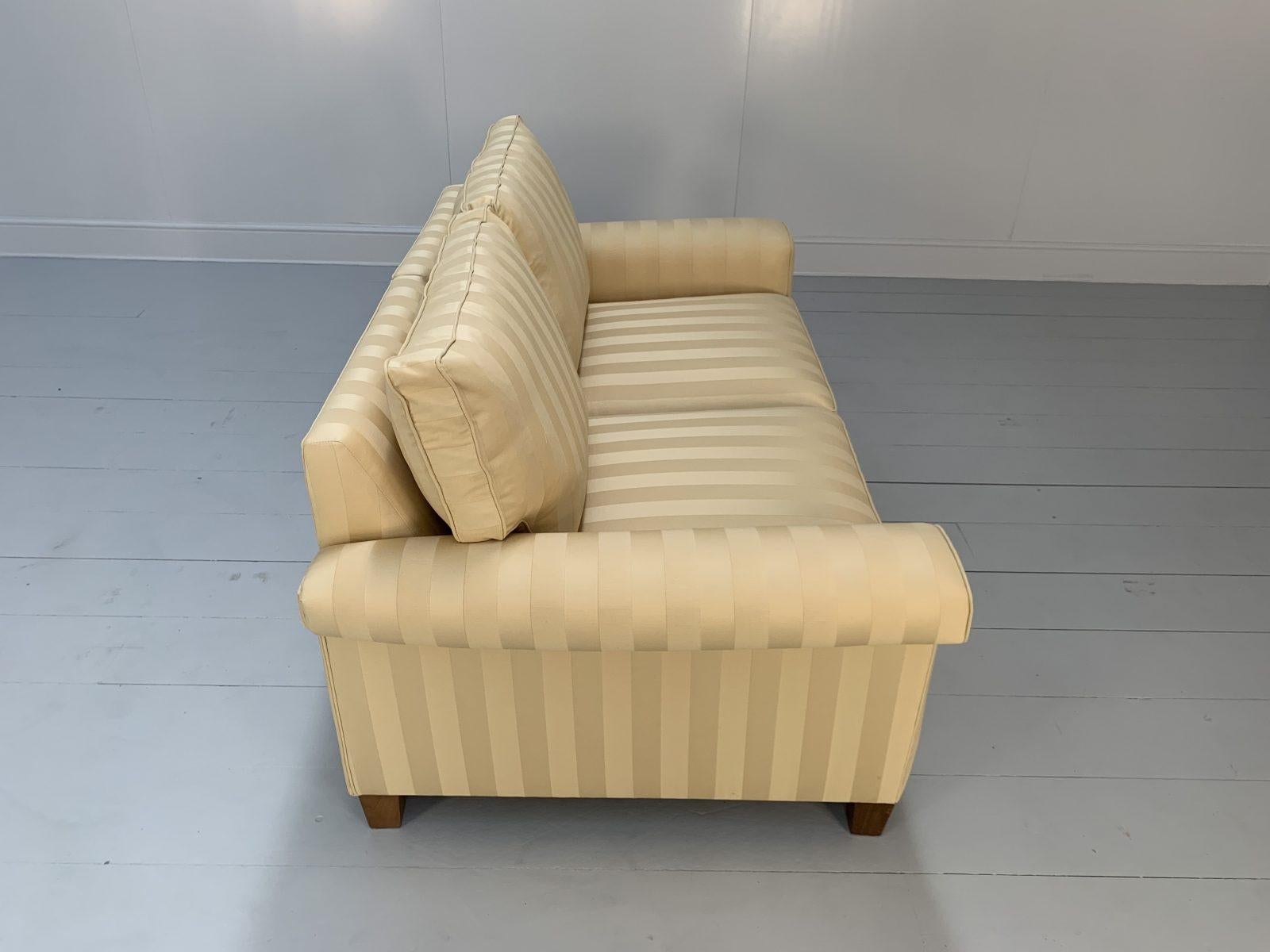 Duresta “Gabrielle” 2.5-Seat Sofa – In Gold Stripe Fabric For Sale 3