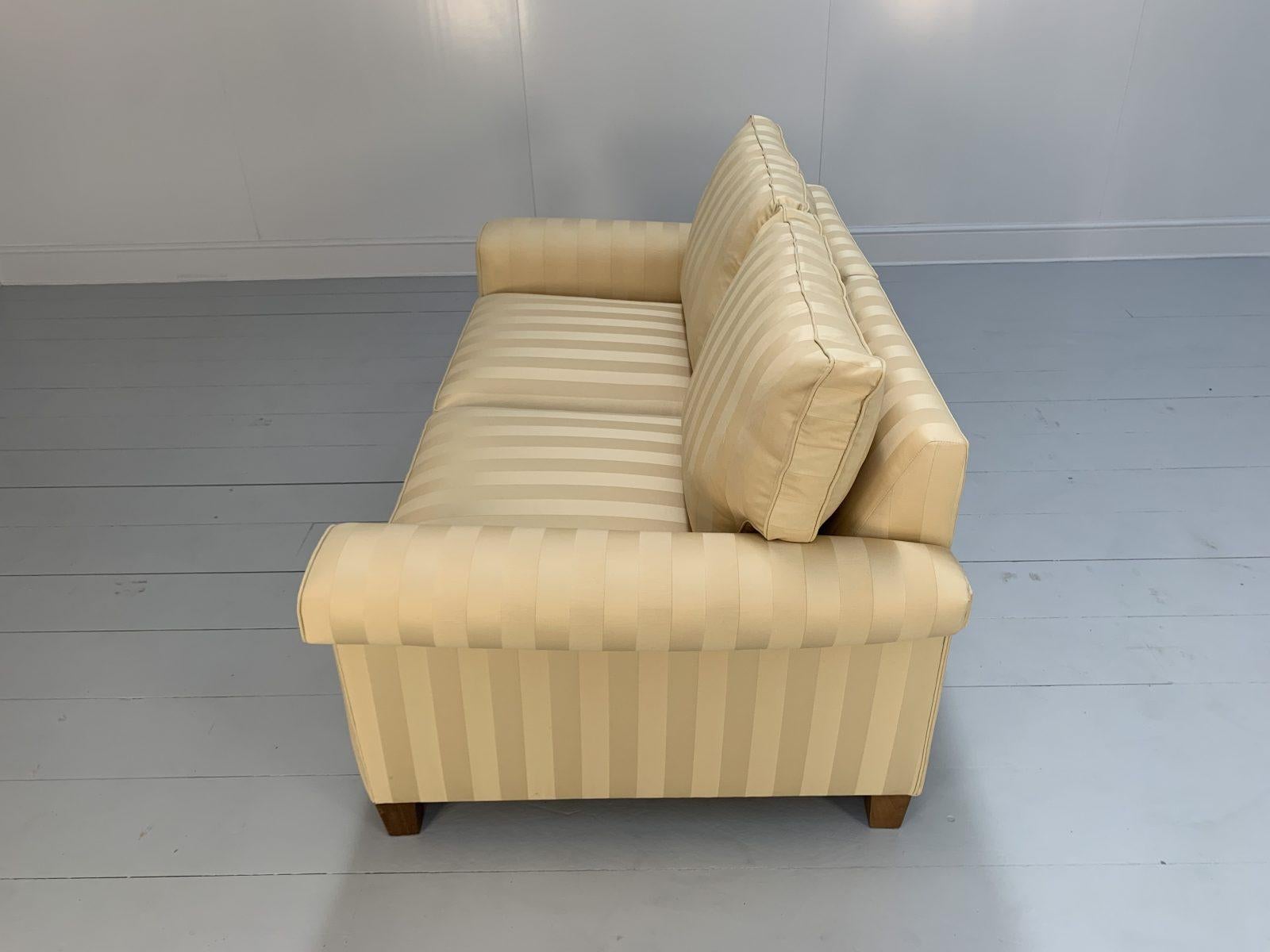 Duresta “Gabrielle” 2.5-Seat Sofa – In Gold Stripe Fabric For Sale 4