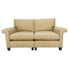 Duresta “Gabrielle” 2.5-Seat Sofa – In Gold Stripe Fabric