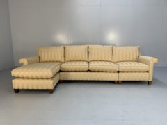 Duresta “Haywood” 4-Seat L-Shape Sofa – In Gold Stripe Fabric