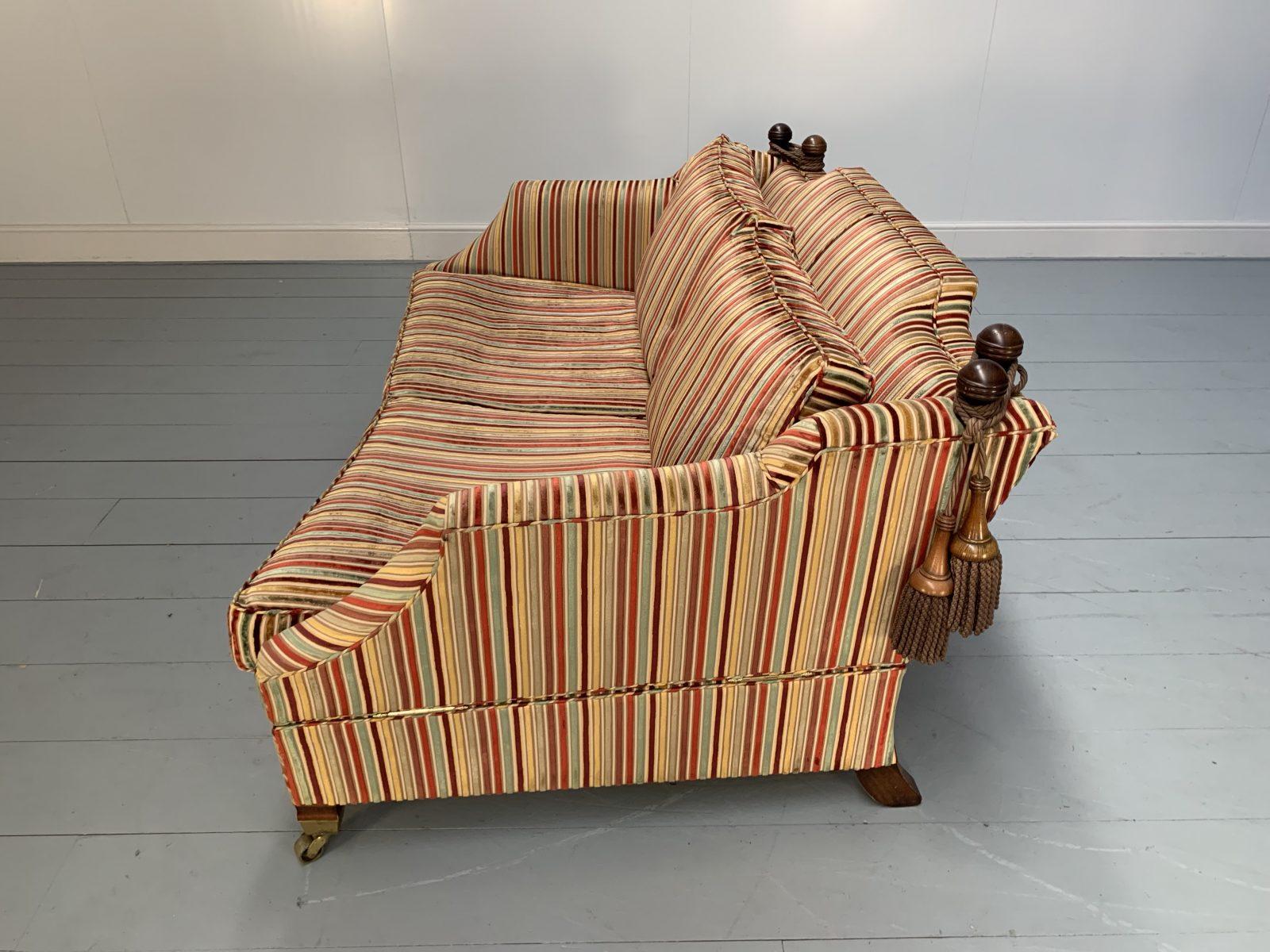 Duresta “Hornblower” Large 2.5-Seat Sofa in Striped Velvet Fabric For Sale 3