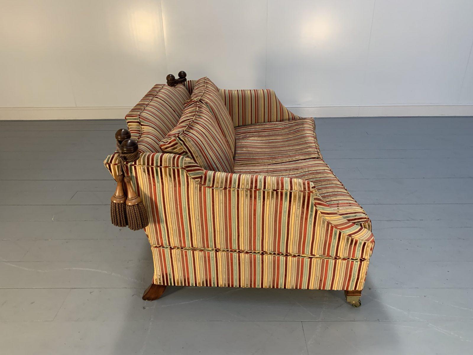 Duresta “Hornblower” Large 2.5-Seat Sofa in Striped Velvet Fabric For Sale 2