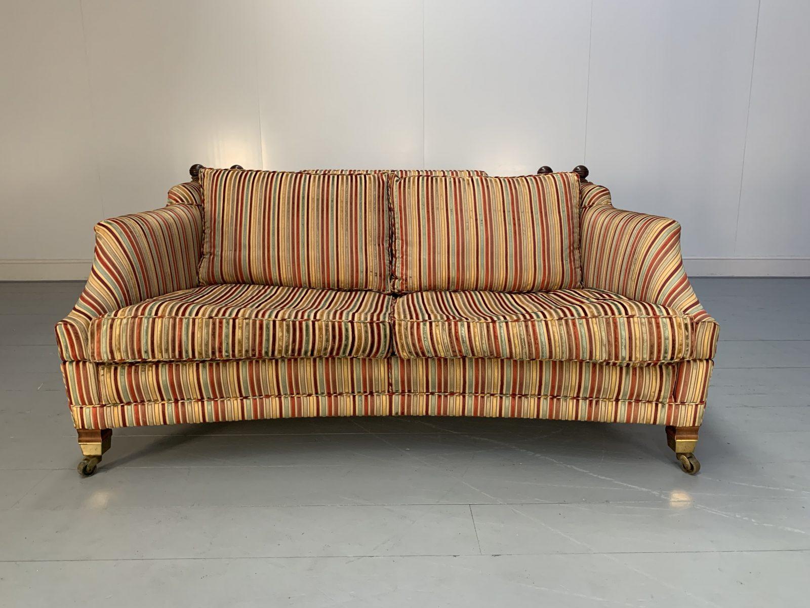 Duresta Hornbläser Großes 2,5-Sitz-Sofa aus gestreiftem Samtstoff im Zustand „Gut“ im Angebot in Barrowford, GB