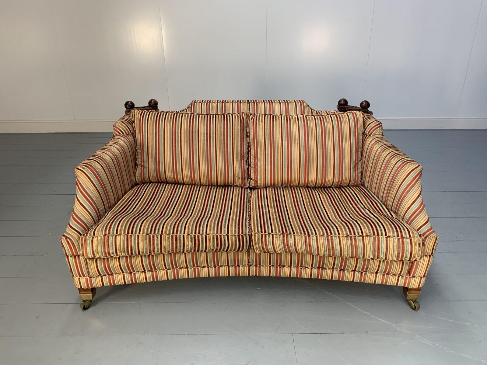 Duresta “Hornblower” Large 2.5-Seat Sofa in Striped Velvet Fabric For Sale 1