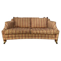 Duresta “Hornblower” Large 2.5-Seat Sofa in Striped Velvet Fabric