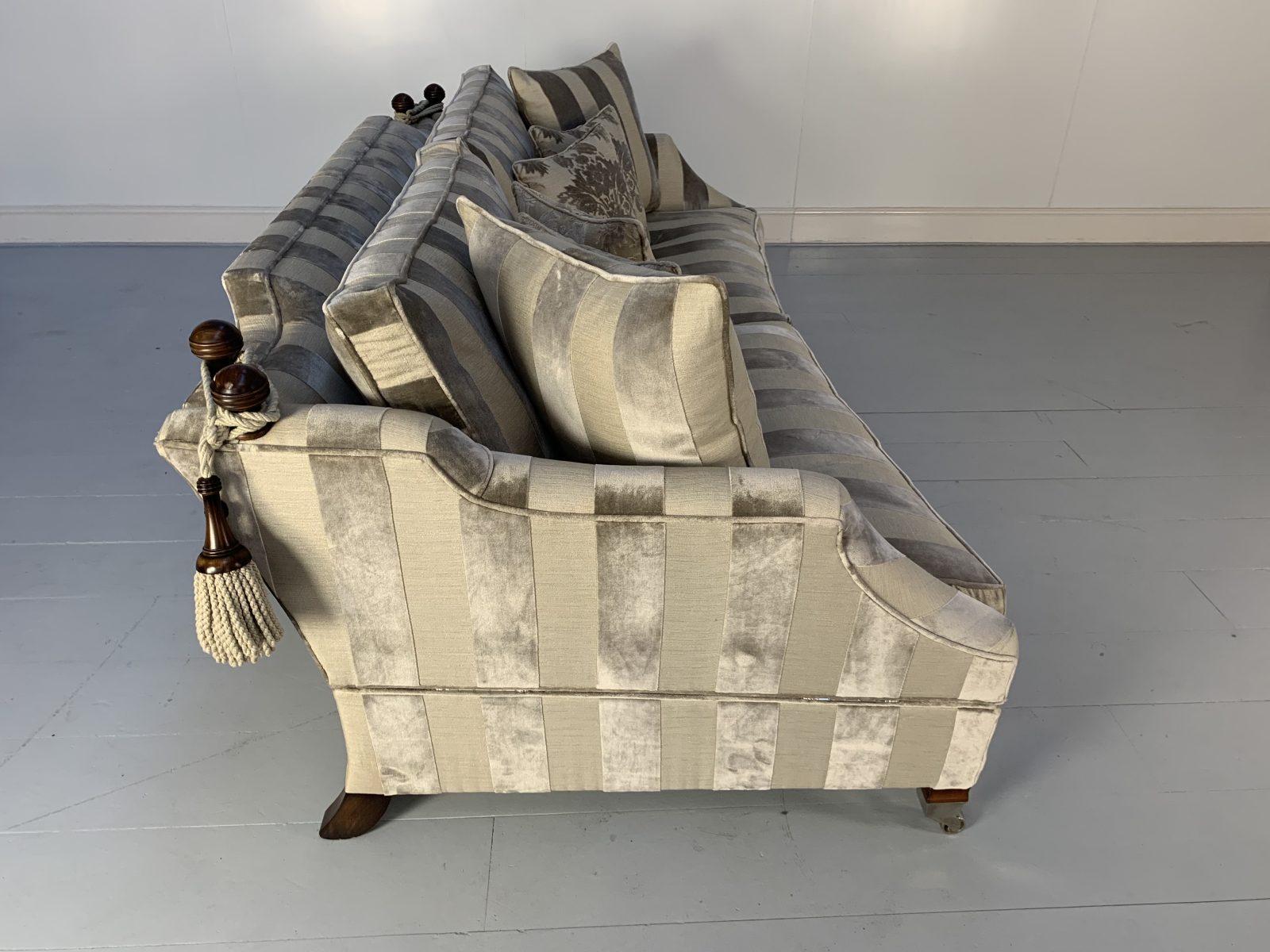 Duresta “Hornblower” Sofa & 2 “Horatio” Armchair Suite – in Silver Stripe Velvet For Sale 5
