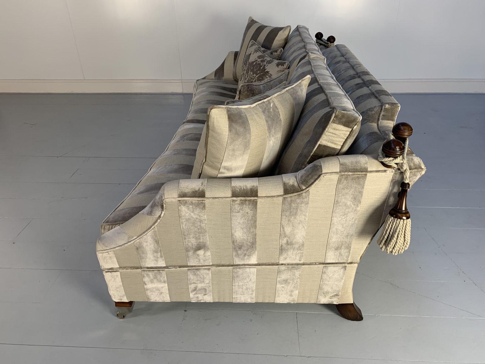 Duresta “Hornblower” Sofa & 2 “Horatio” Armchair Suite – in Silver Stripe Velvet For Sale 6