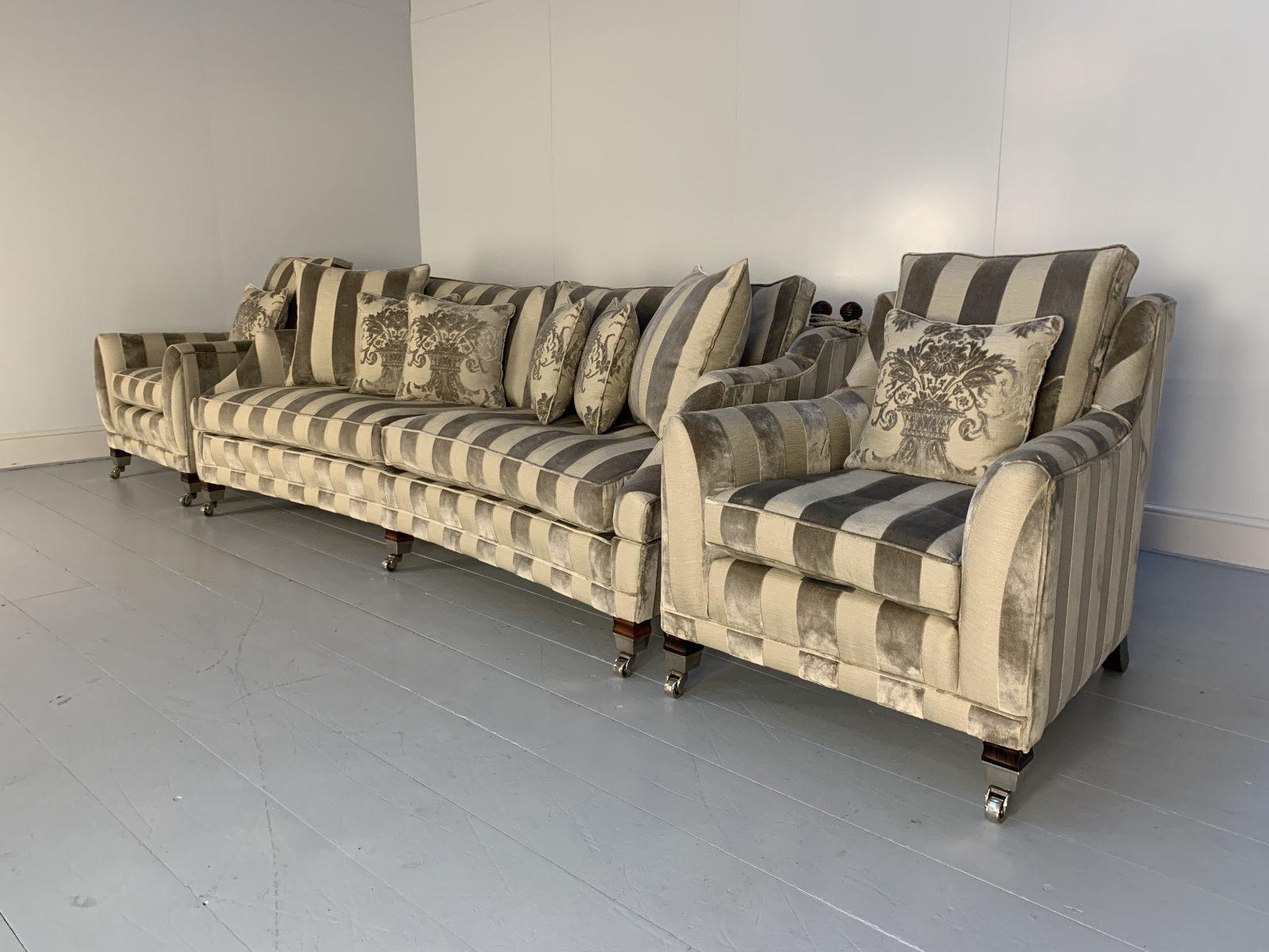 Duresta “Hornblower” Sofa and 2 “Horatio” Armchair Suite in Silver