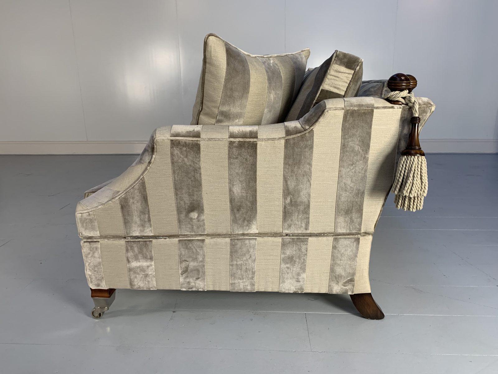 Duresta “Hornblower” Sofa & 2 “Horatio” Armchair Suite – in Silver Stripe Velvet For Sale 3