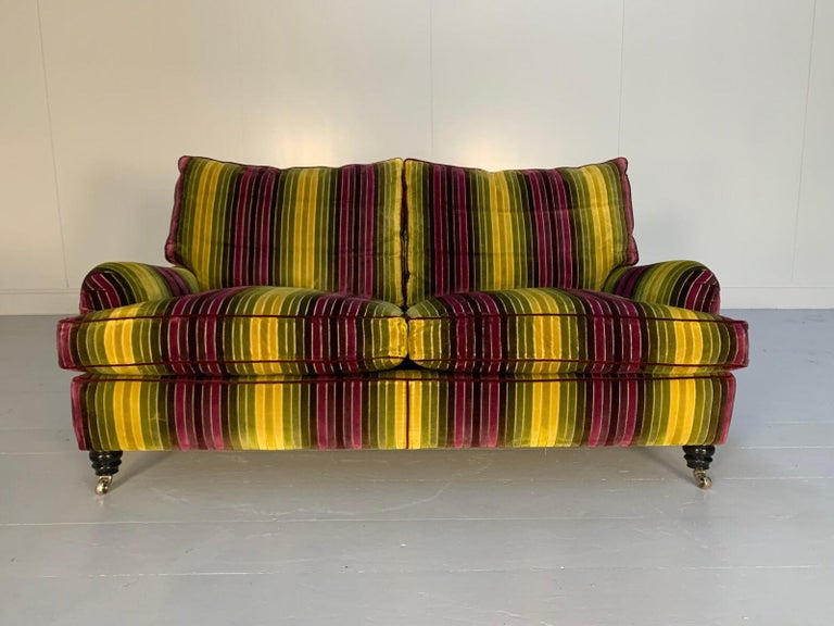 Duresta Lansdowne 2 Seat Sofa In Velluti Stripe Velvet Fabric