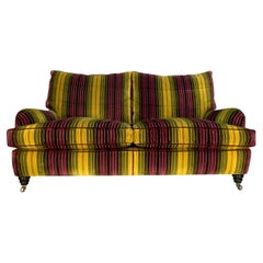 Used Duresta "Lansdowne" 2-Seat Sofa - In "Velluti Stripe" Velvet Fabric