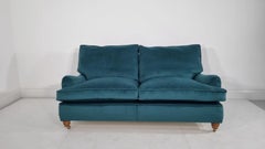 Duresta Lansdowne Three-Seater Luxury English Sofa in Luxurious Teal Velvet
