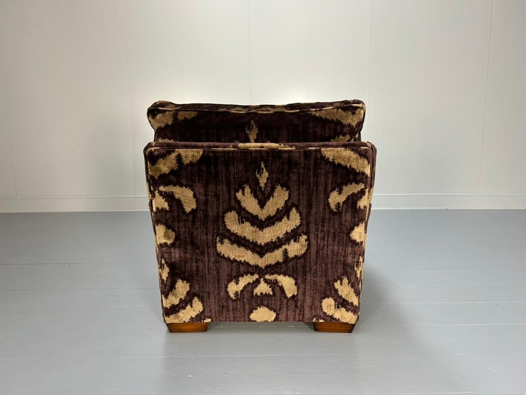 XXIe siècle et contemporain Suite Duresta Mandalay et 2 fauteuils en aubergine et velours doré en vente