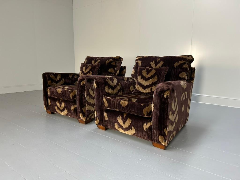 Suite Duresta Mandalay et 2 fauteuils en aubergine et velours doré en vente 2