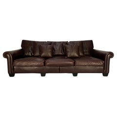 Used Duresta "New Plantation" Grand 4-Seat Sofa - In Dark Brown Leather