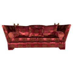 Duresta "Pagoda" 3-Seat Sofa - In Red & Gold Velvet