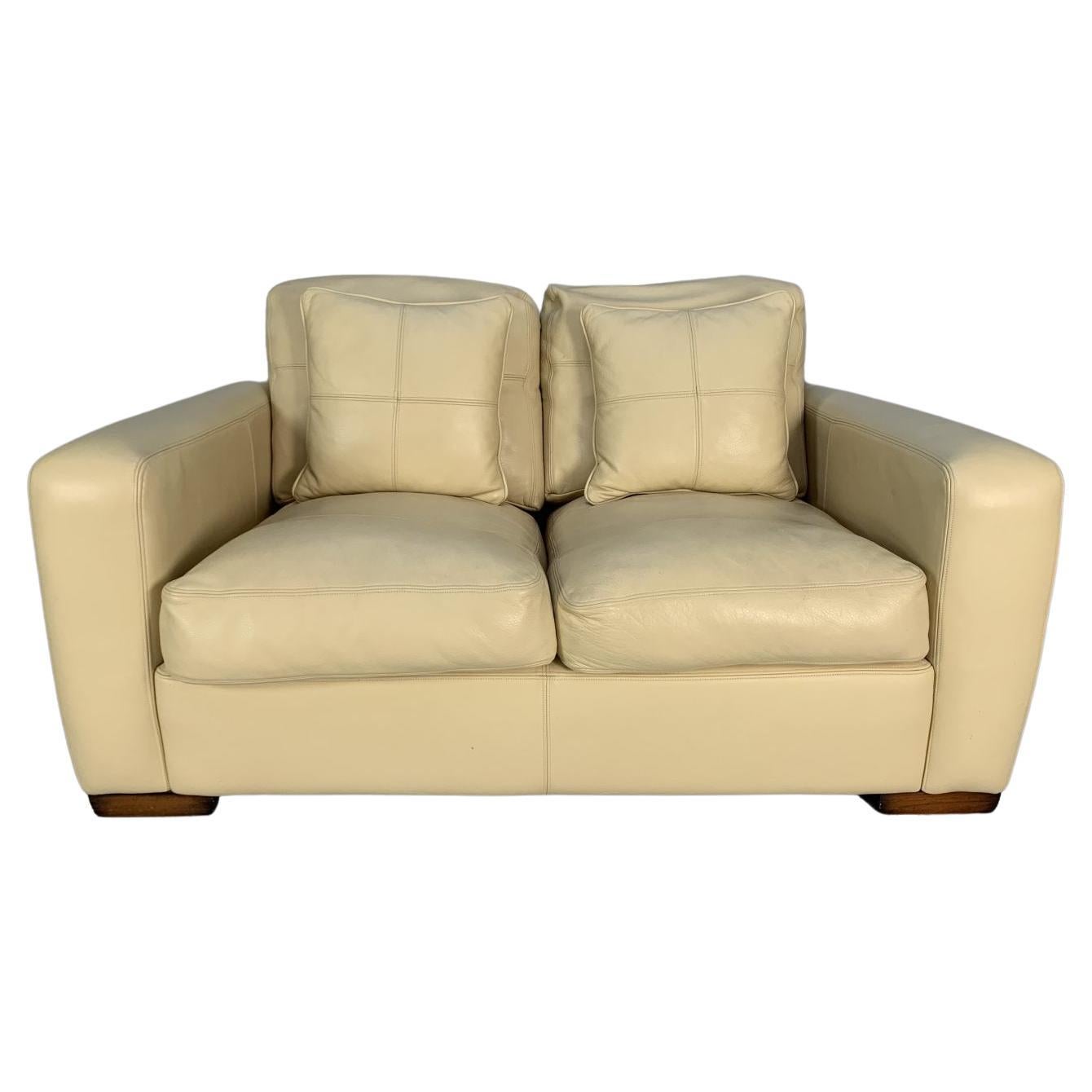 Duresta “Panther” 2-Seat Sofa – in Cream Leather For Sale