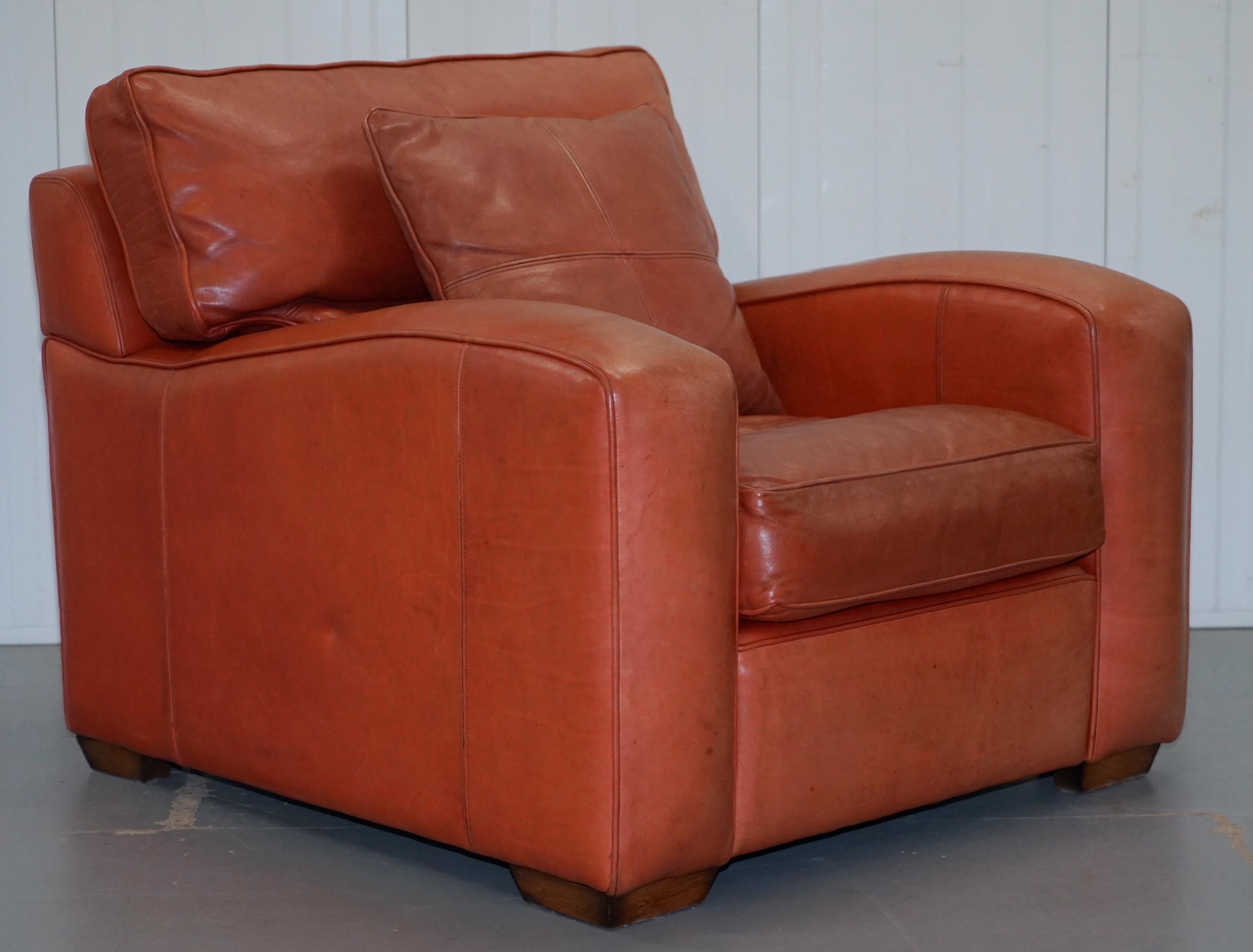 We are delighted to offer for sale this original Duresta Panther brown leather armchair with plantation oversized footstool RRP £4800

The Panther collection is inspired by the 1920s club seating, the style and charm of this piece doesn’t